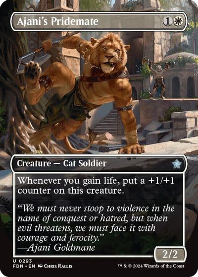 Ajanis Pridemate Borderless Foundations Magic card