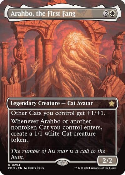 Arahbo the First Fang Borderless Foundations Magic card