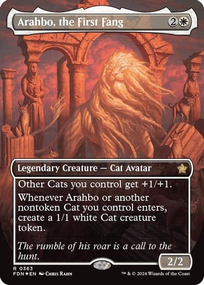 Arahbo the First Fang Borderless Mana Foil Foundations Magic card