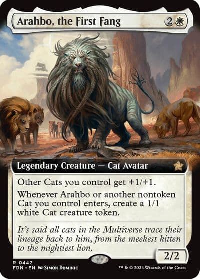 Arahbo the First Fang Extended Art Foundations Magic card