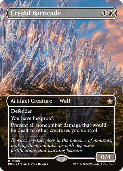 Crystal Barricade Borderless Mana Foil Foundations Magic card