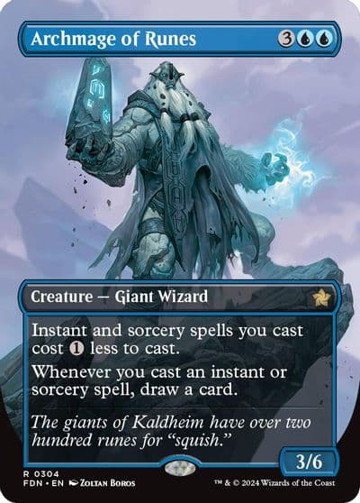 Archmage of Runes Borderless Foundations Magic card