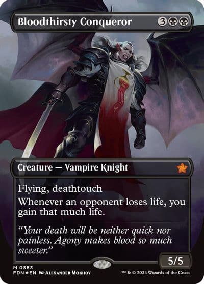 Bloodthirsty Conqueror Borderless Mana Foil Foundations Magic card