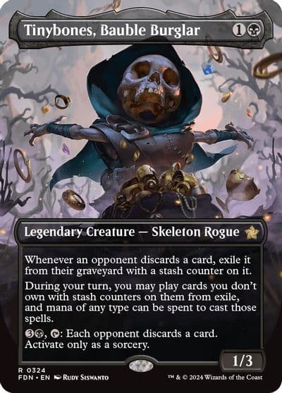 Tinybones Bauble Burglar Borderless Foundations Magic card