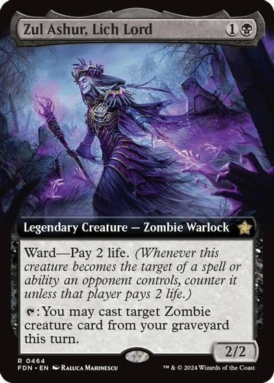 Zul Ashur Lich Lord Extended Art Foundations Magic card