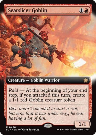 Searslicer Goblin Extended Art Foundations Magic card