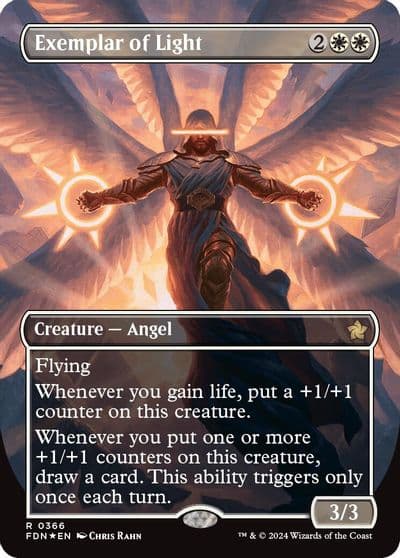 Exemplar of Light Borderless Mana Foil Foundations Magic card