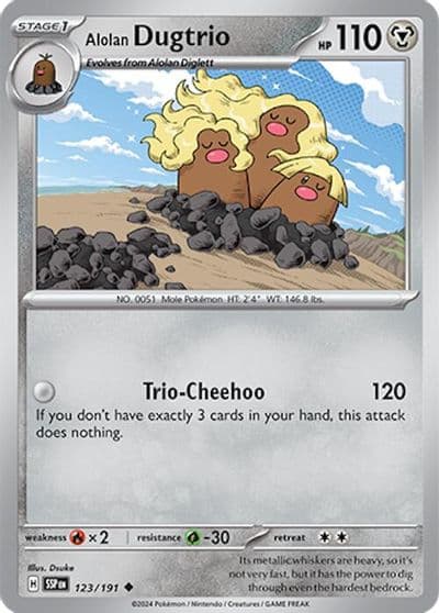 Alolan Dugtrio SV08: Surging Sparks Pokemon card