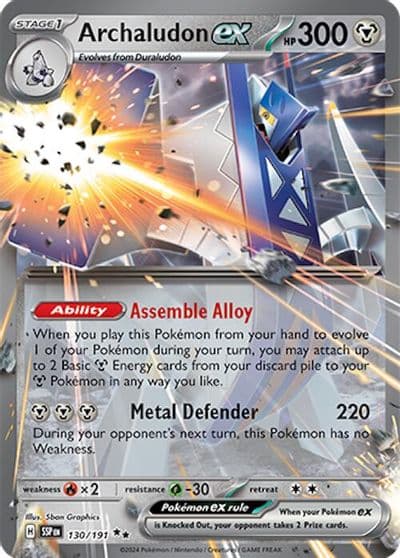 Archaludon ex SV08: Surging Sparks Pokemon card