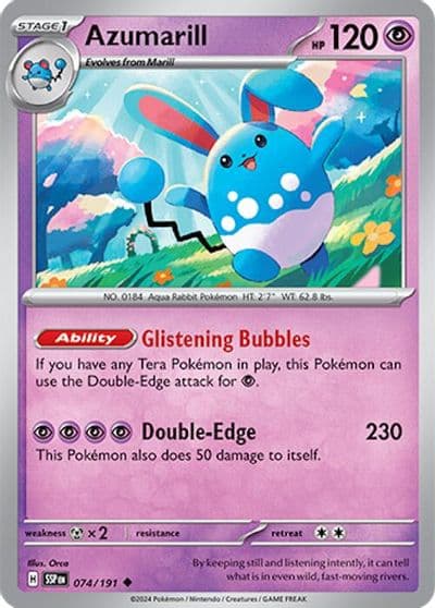 Azumarill SV08: Surging Sparks Pokemon card
