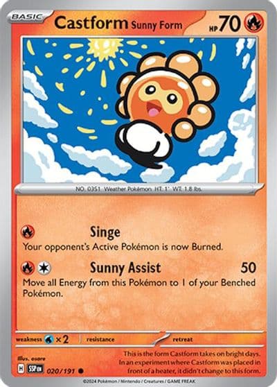 Castform Sunny Form SV08: Surging Sparks Pokemon card
