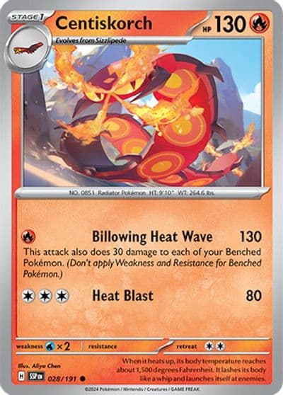 Centiskorch SV08: Surging Sparks Pokemon card