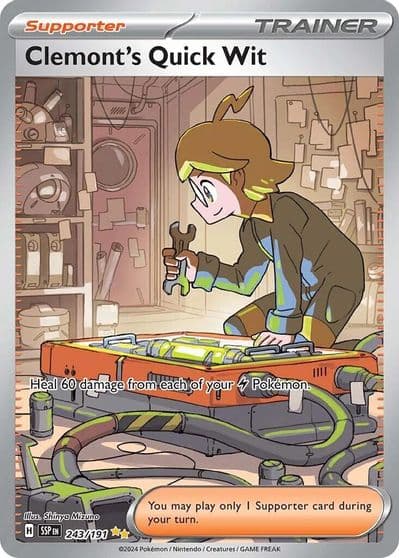 Clemont's Quick Wit SV08: Surging Sparks Pokemon card