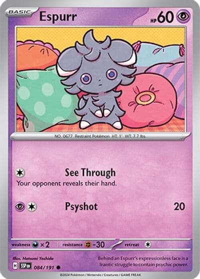 Espurr SV08: Surging Sparks Pokemon card
