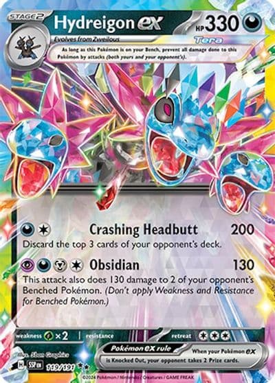 Hydreigon ex SV08: Surging Sparks Pokemon card