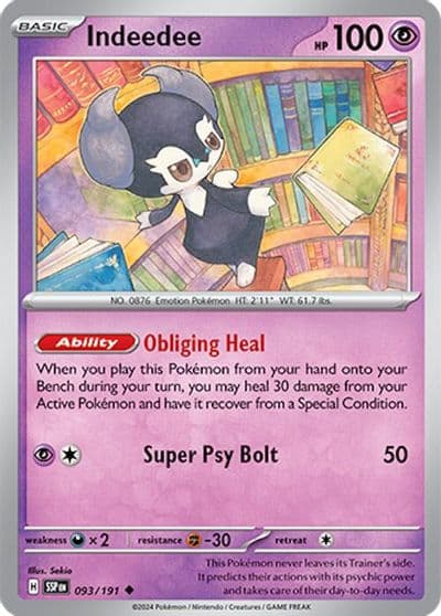 Indeedee SV08: Surging Sparks Pokemon card