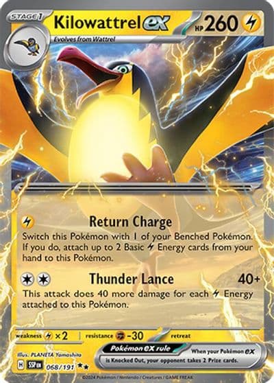 Kilowattrel ex SV08: Surging Sparks Pokemon card