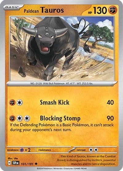 Paldean Tauros SV08: Surging Sparks Pokemon card