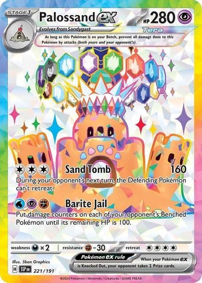 Palossand ex SV08: Surging Sparks Pokemon card