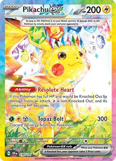 Pikachu ex SV08: Surging Sparks Pokemon card