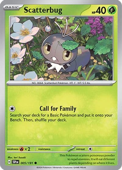 Scatterbug SV08: Surging Sparks Pokemon card