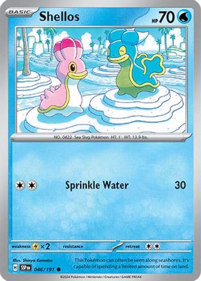 Shellos SV08: Surging Sparks Pokemon card