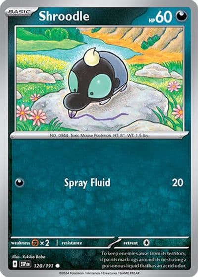 Shroodle SV08: Surging Sparks Pokemon card