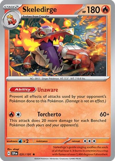 Skeledirge SV08: Surging Sparks Pokemon card