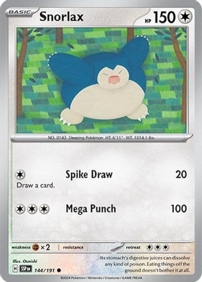 Snorlax SV08: Surging Sparks Pokemon card
