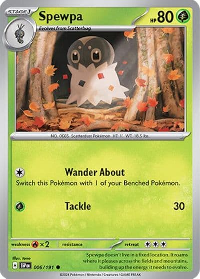 Spewpa SV08: Surging Sparks Pokemon card