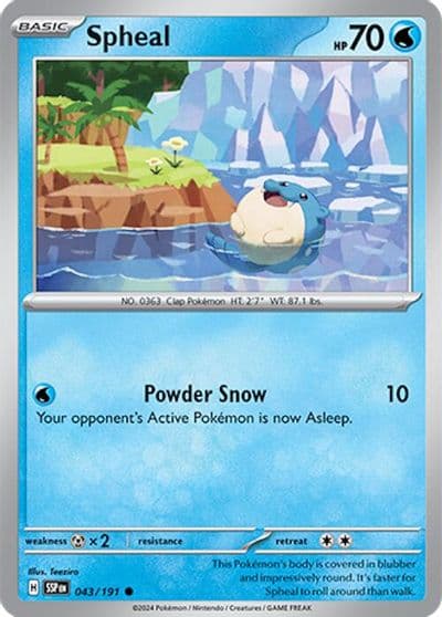 Spheal SV08: Surging Sparks Pokemon card