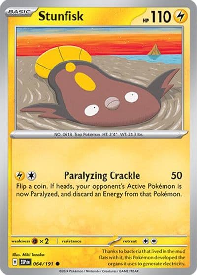 Stunfisk SV08: Surging Sparks Pokemon card