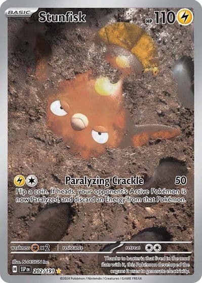 Stunfisk SV08: Surging Sparks Pokemon card