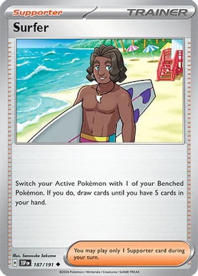 Surfer SV08: Surging Sparks Pokemon card
