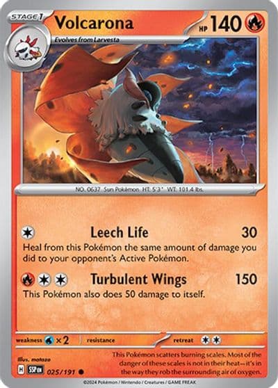 Volcarona SV08: Surging Sparks Pokemon card