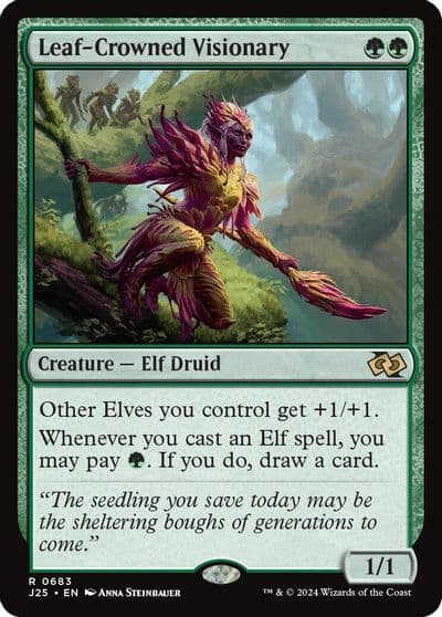 Leaf Crowned Visionary Foundations Jumpstart Magic card