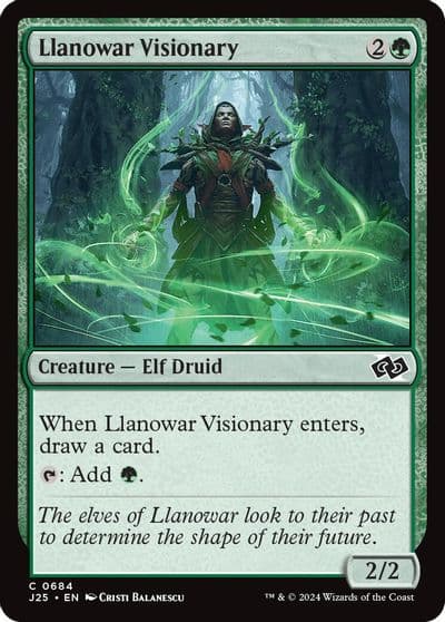Llanowar Visionary Foundations Jumpstart Magic card
