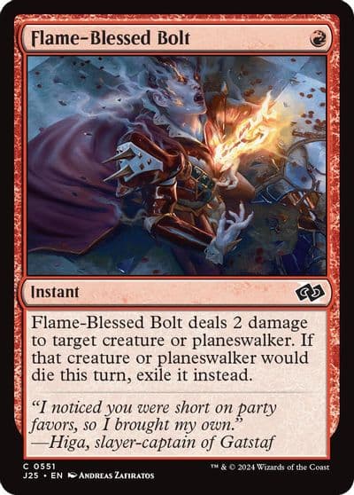 Flame Blessed Bolt Foundations Jumpstart Magic card