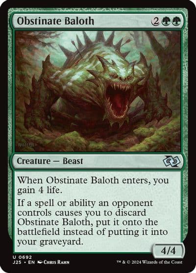 Obstinate Baloth Foundations Jumpstart Magic card