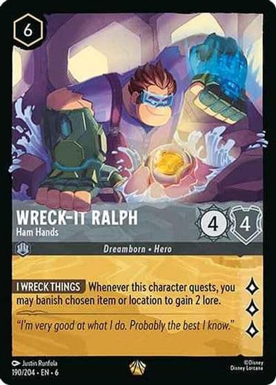 Wreck It Ralph Ham Hands Azurite Sea Lorcana card