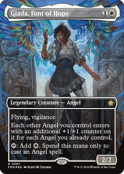 Giada Font of Hope Borderless Mana Foil Foundations Magic card