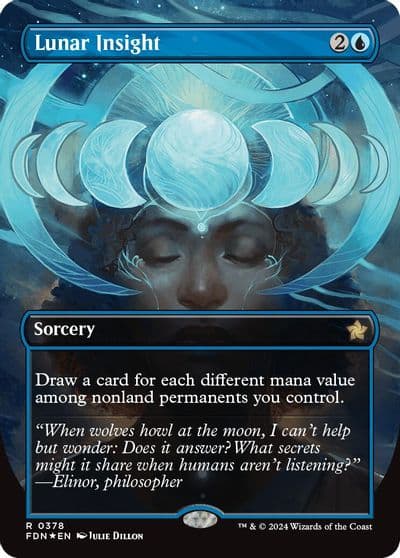 Lunar Insight Borderless Mana Foil Foundations Magic card