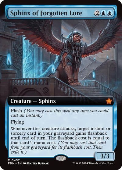 Sphinx of Forgotten Lore Extended Art Foundations Magic card