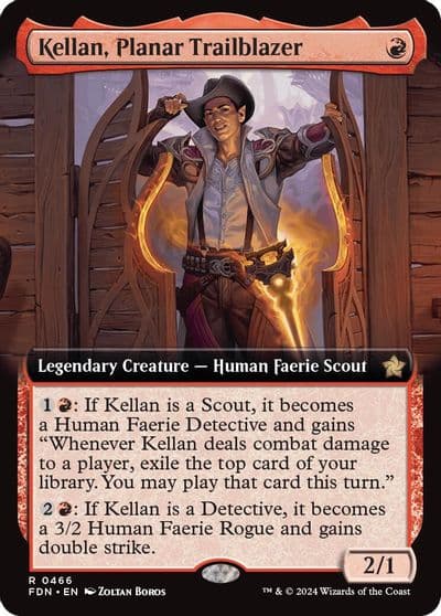 Kellan Planar Trailblazer Extended Art Foundations Magic card