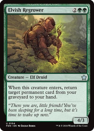 Elvish Regrower Foundations Magic card