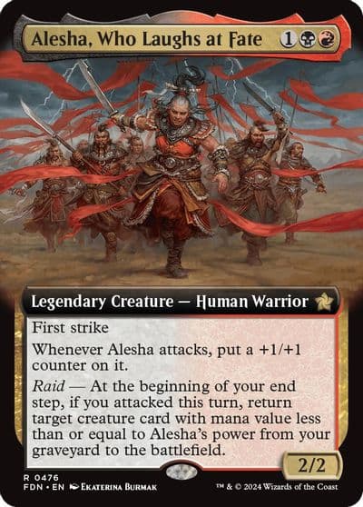 Alesha Who Laughs at Fate Extended Art Foundations Magic card