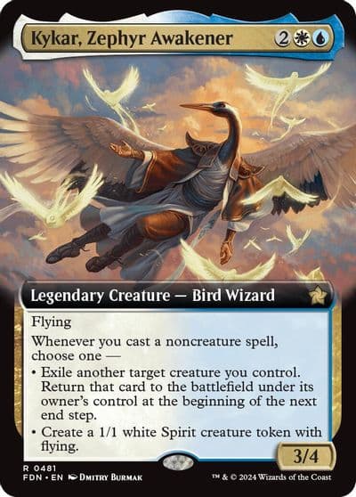 Kykar Zephyr Awakener Extended Art Foundations Magic card
