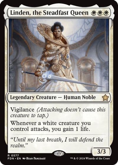 Linden the Steadfast Queen 0577 Foundations Magic card