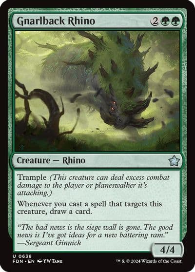 Gnarlback Rhino Foundations Magic card