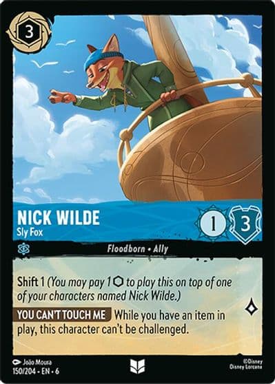Nick Wilde Sly Fox Azurite Sea Lorcana card